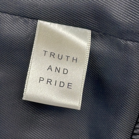 Truth and Pride Diamond Quilted Leather Biker Bomber Jacket Full Zip Sz M - Picture 7 of 12